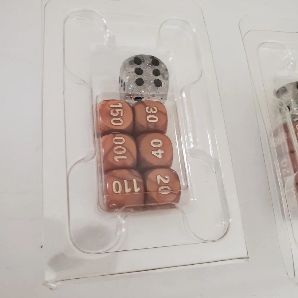 Pokemon TCG Damage Counter Dice Lot 3 Sets Marbled Bronze White ex Glitter Dice